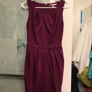 Cranberry Pleated Cocktail Dress